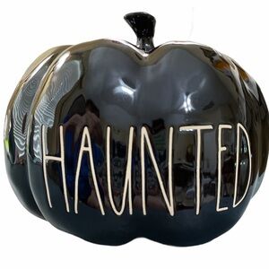 🎃 Rae Dunn “HAUNTED” Black Pumpkin – Artisan Collection